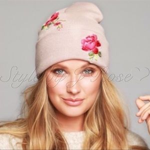 BABY IT’S COLD Rose Embroidered Beanies